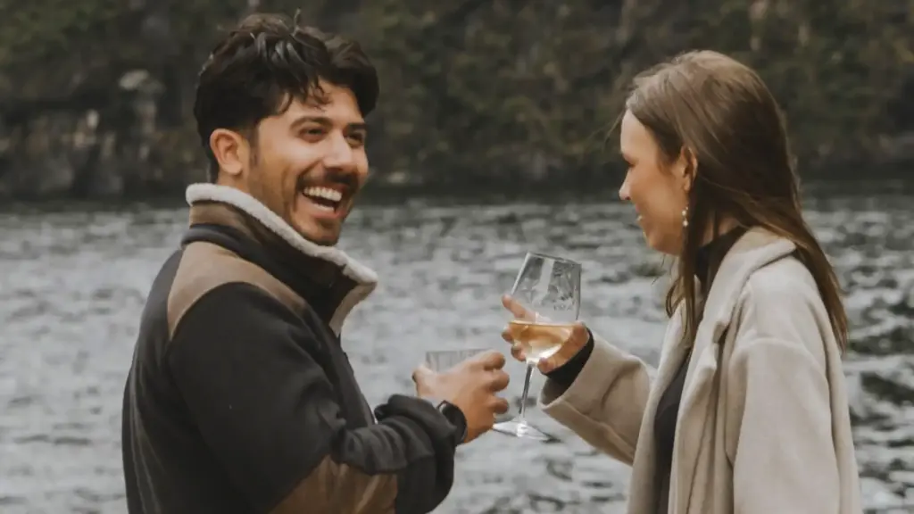 Guests enjoying drinks on the Milford Sound Business Class cruise