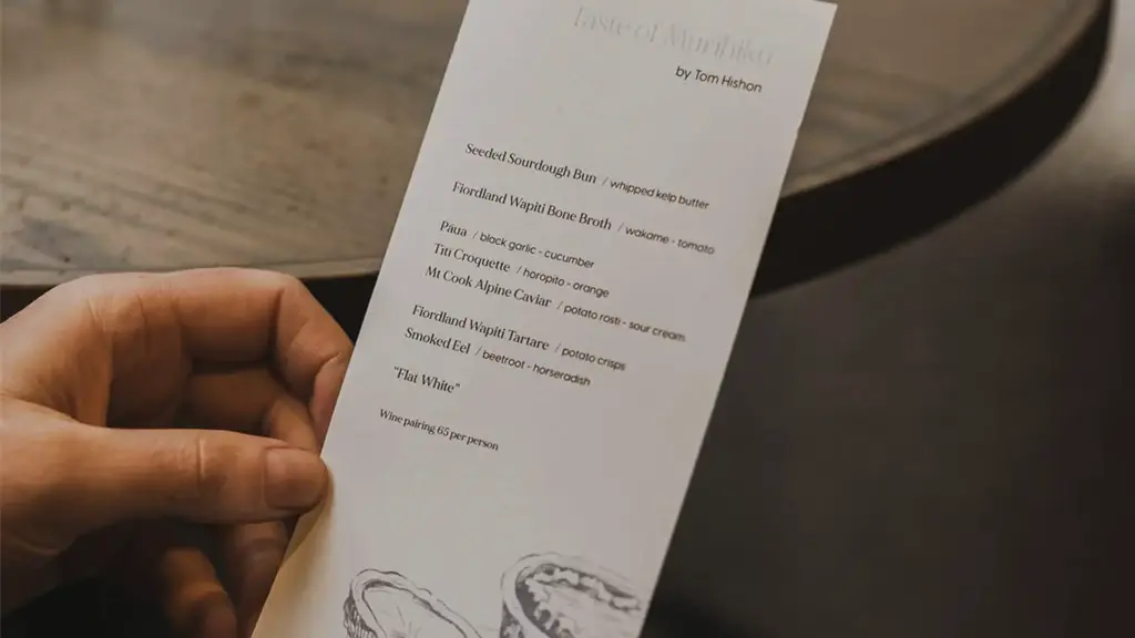 Fiordland-inspired degustation menu for the Milford Sound Business Class cruise