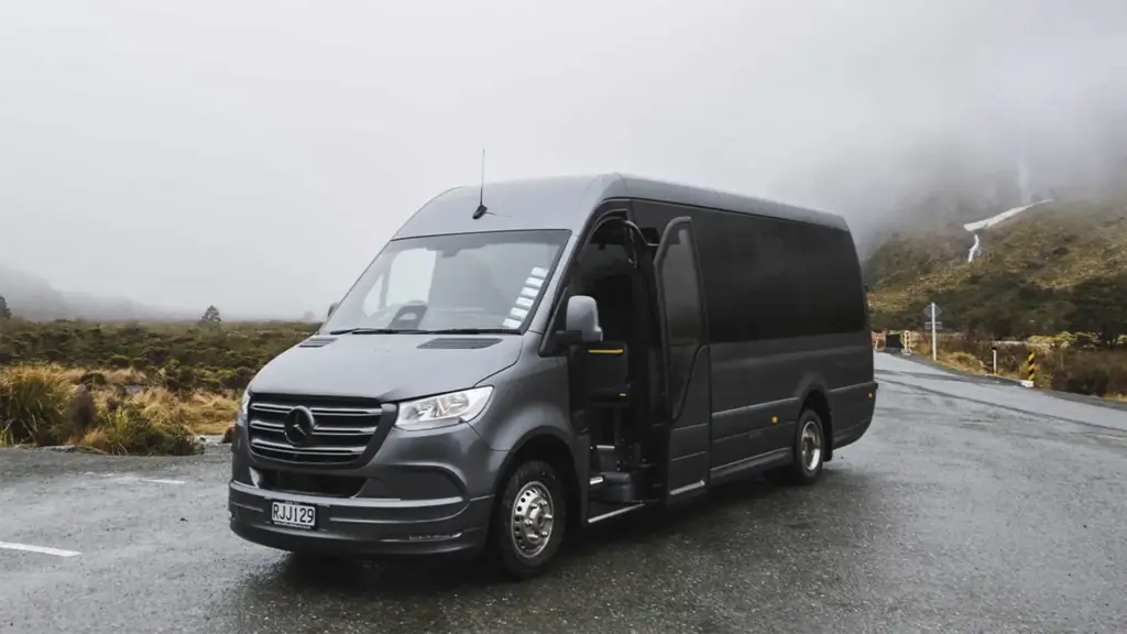 Premium Mercedes van used for the Queenstown to Milford Sound Business Class tour